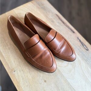 Madewell tan leather listers slip on flat womens shoes 9.5
